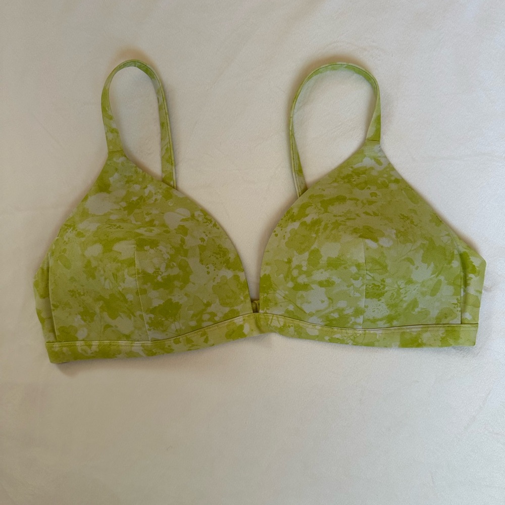 lululemon athletica Green Floral-Print Bikini Top